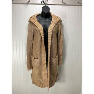 LOU & GREY Long Sweater Cardigan With Hood